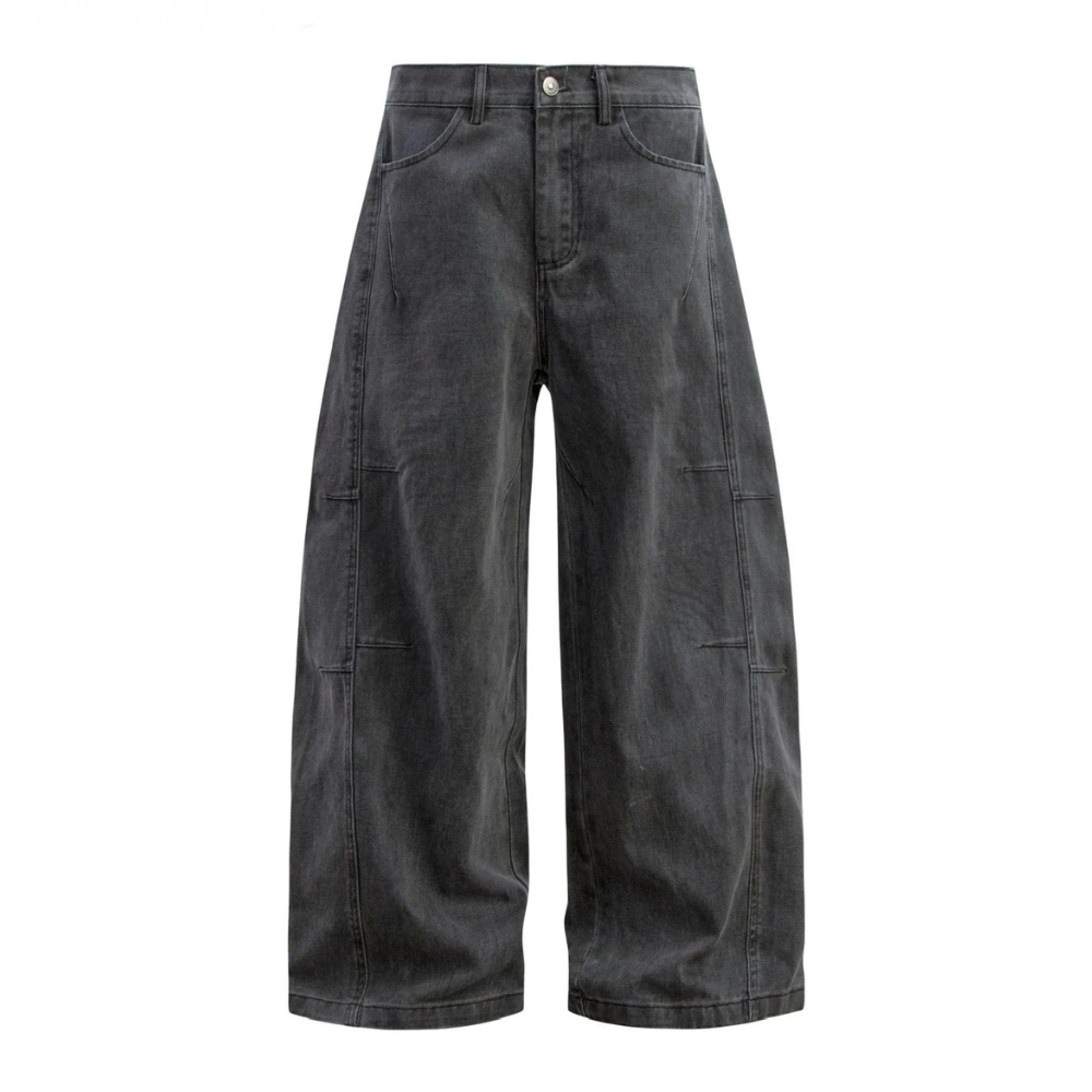 Men’s Wide-Leg Cargo Pants – Black