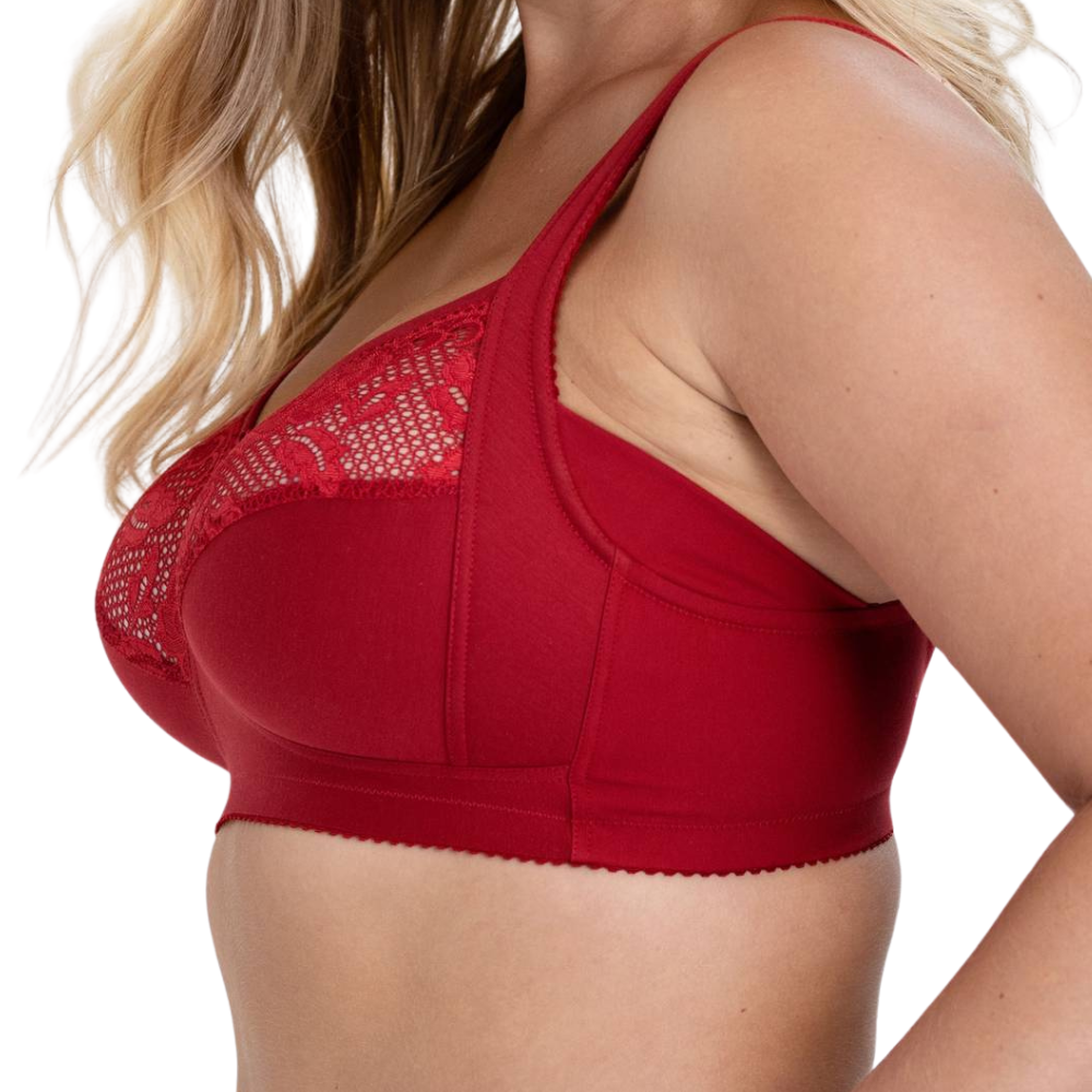 Scarlet Lace Comfort Bra – Red