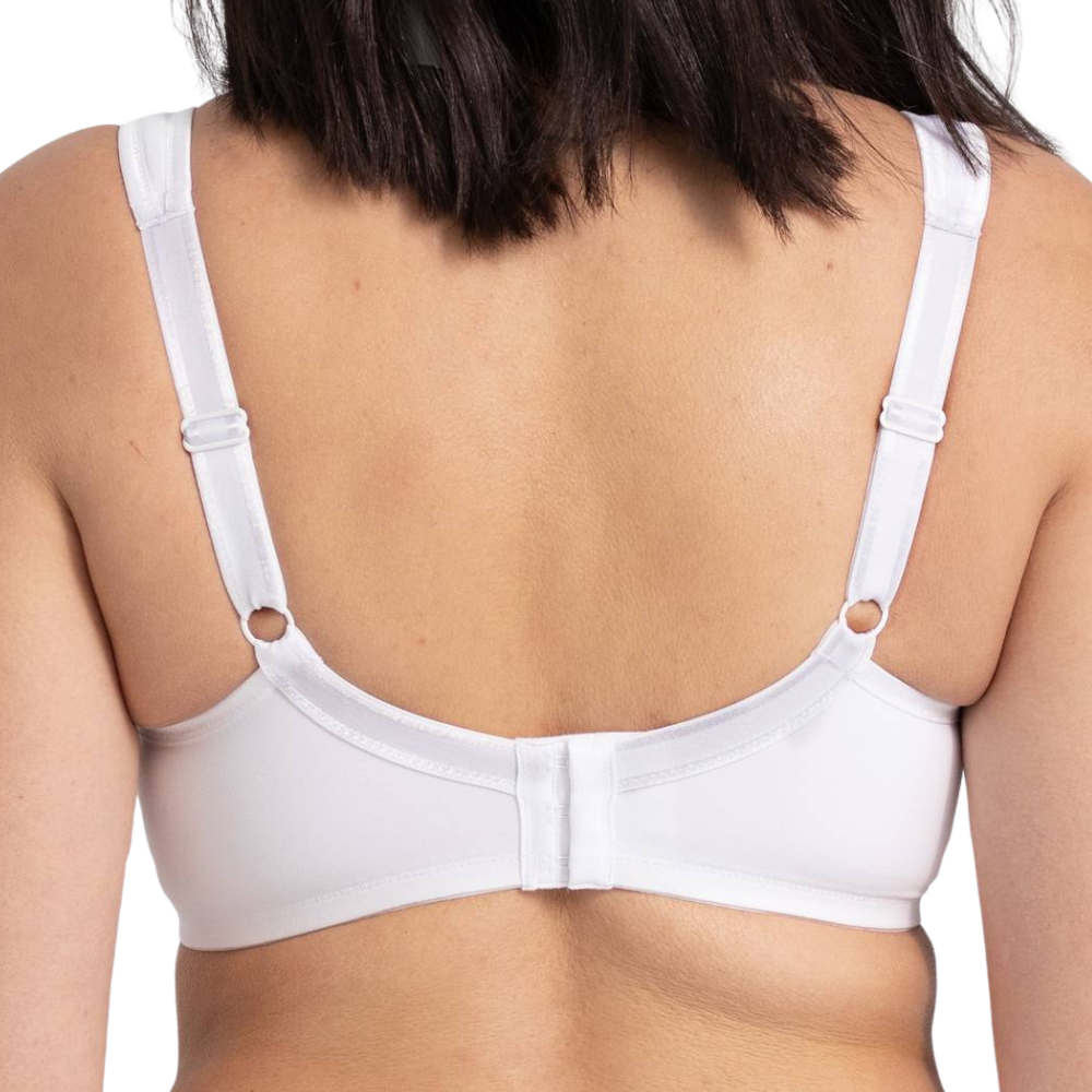 Comfort Fit Seamless Bra with Mesh Details  White