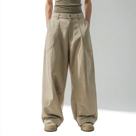 Men’s Relaxed Fit Linen Pants – Beige